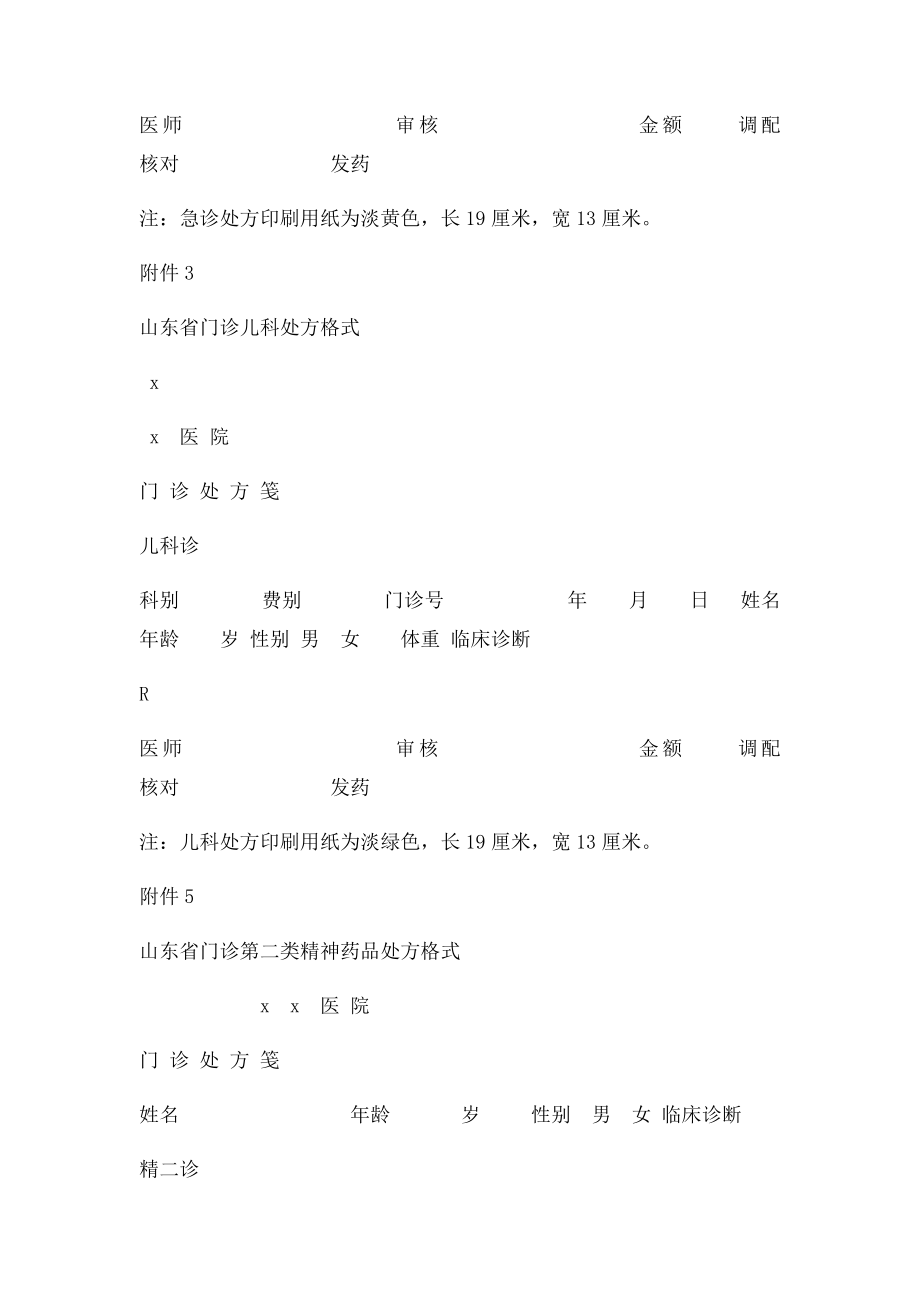 山东省门诊普通处方格式.docx_第2页