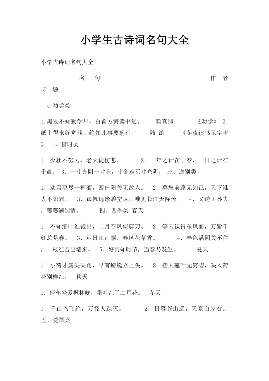 小学生古诗词名句大全.docx_第1页