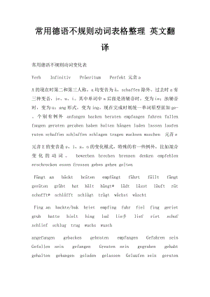 常用德语不规则动词表格整理 英文翻译.docx