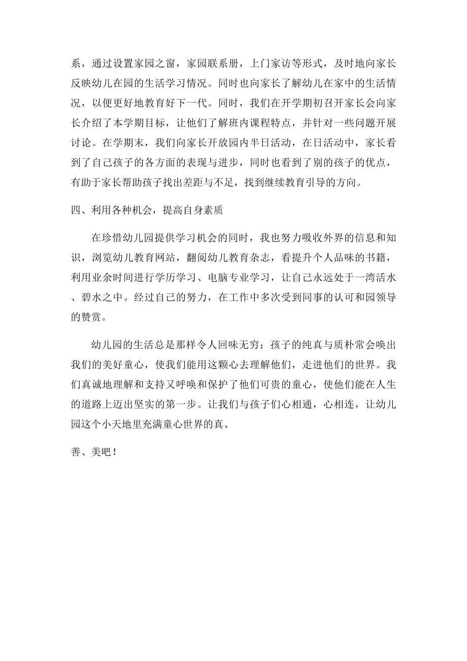 幼儿园教师个人发展总结(2).docx_第3页