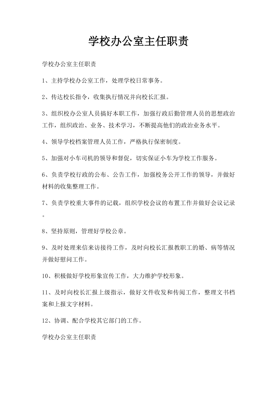 学校办公室主任职责.docx_第1页