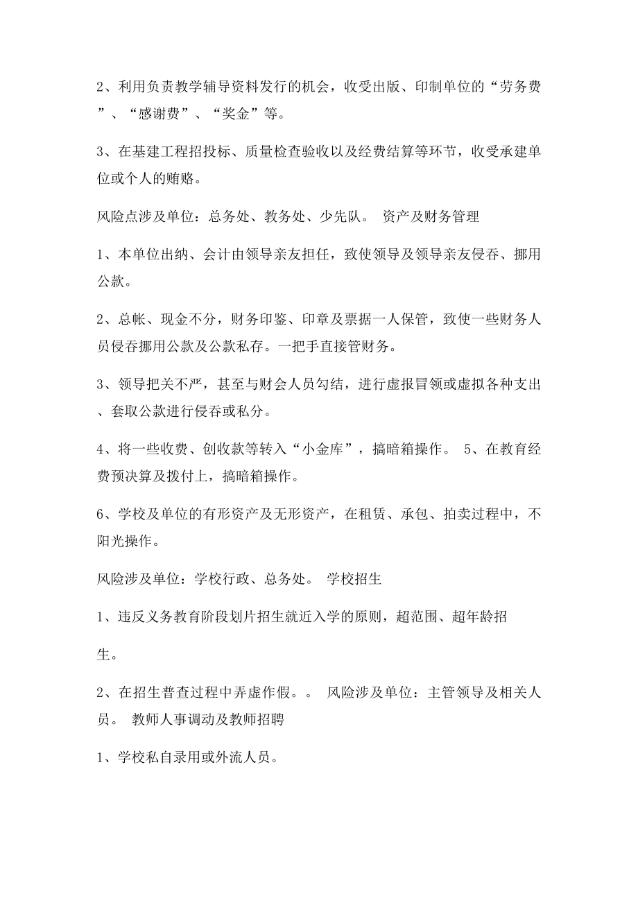 学校廉政风险点梳理和防控措施.docx_第2页