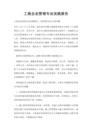 工商企业管理专业实践报告.docx