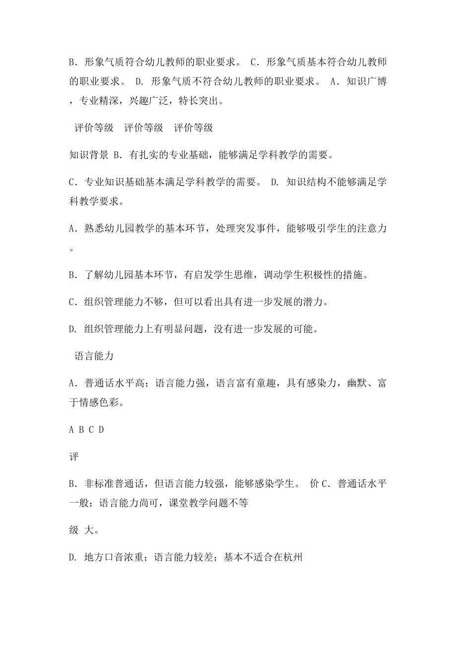 幼儿教师招聘面试综合评价表.docx_第2页