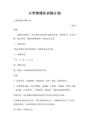 小学排球队训练计划.docx