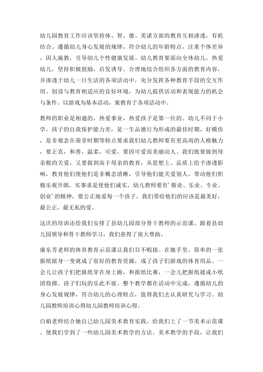 幼儿园教师培训心得.docx_第2页