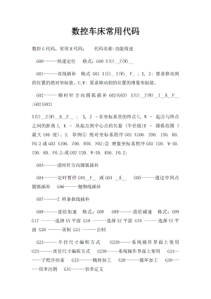 数控车床常用代码.docx