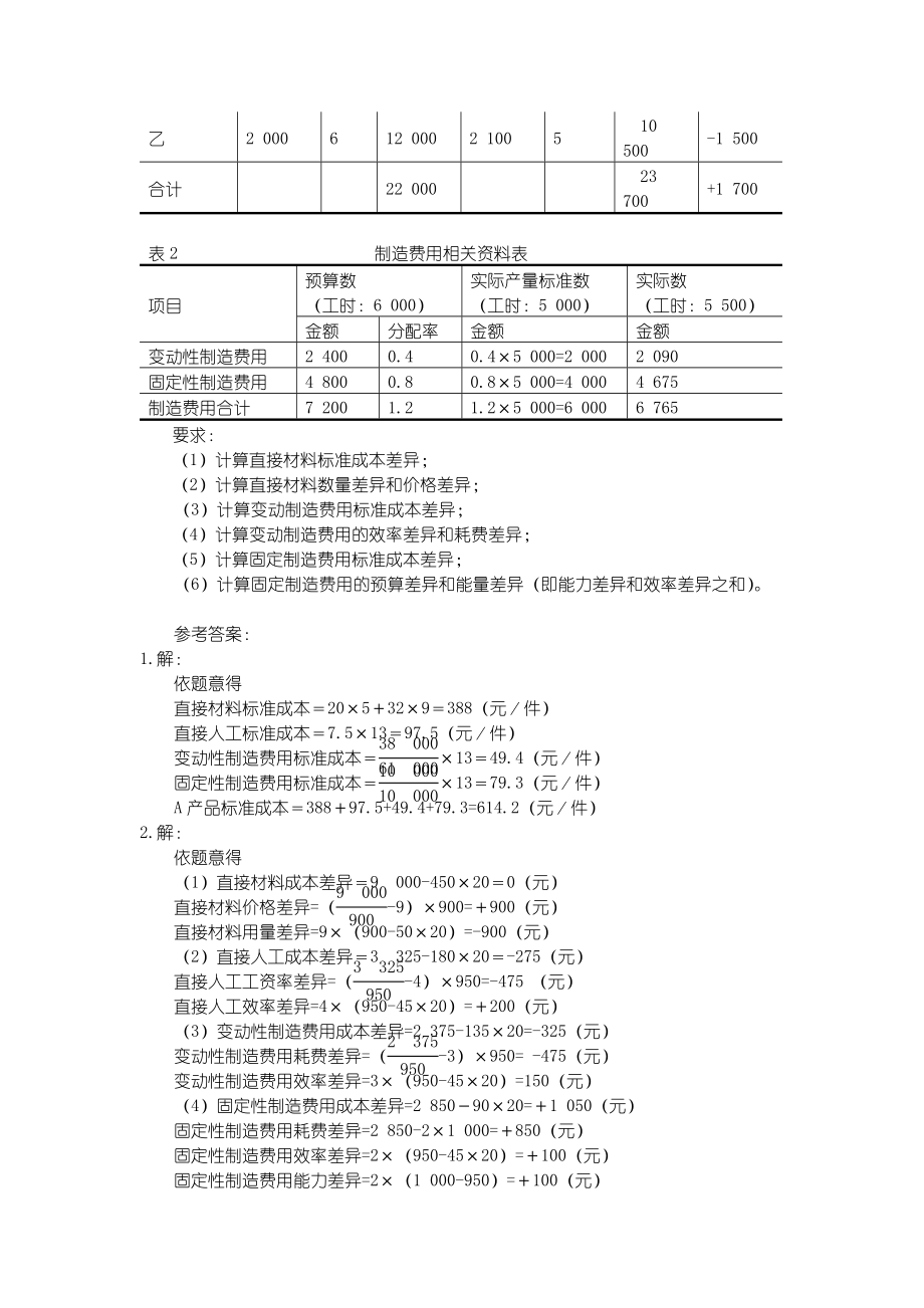 标准成本法作业题1224[企业成本管理].doc_第2页