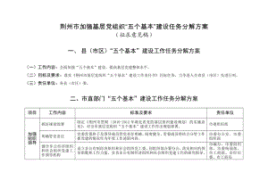 “五个基本”建设任务分解方案.doc