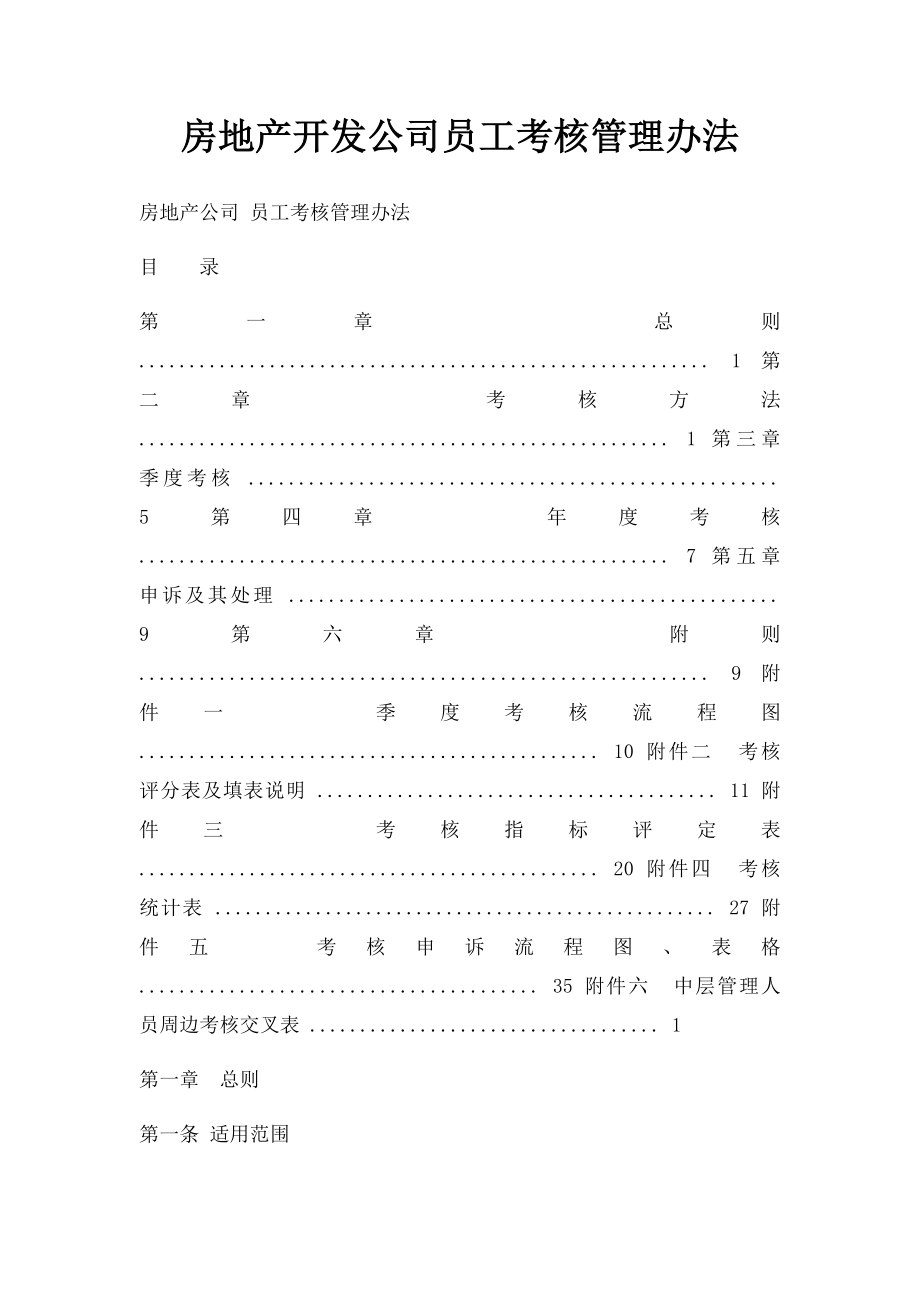 房地产开发公司员工考核管理办法.docx_第1页