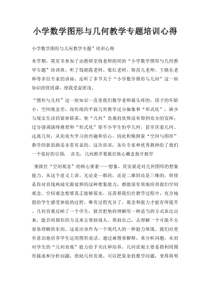 小学数学图形与几何教学专题培训心得.docx