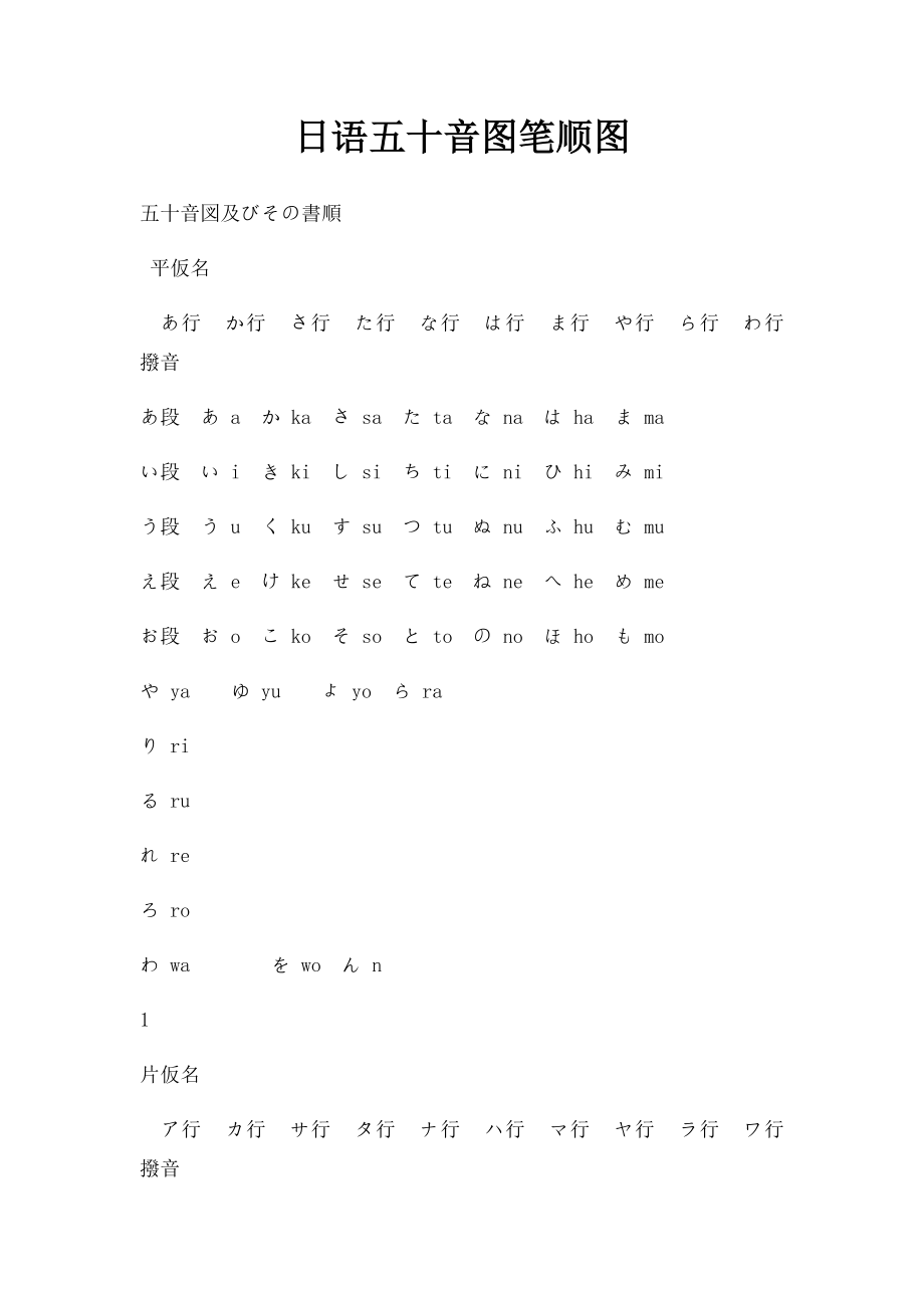 日语五十音图笔顺图.docx_第1页