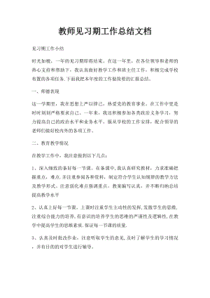 教师见习期工作总结文档.docx