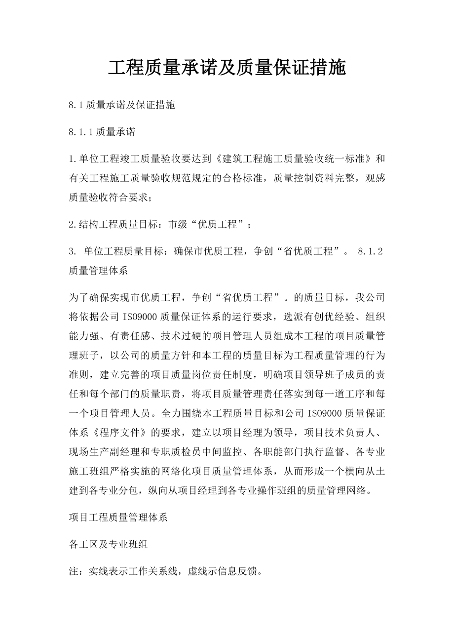 工程质量承诺及质量保证措施.docx_第1页