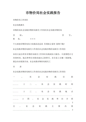 市物价局社会实践报告.docx