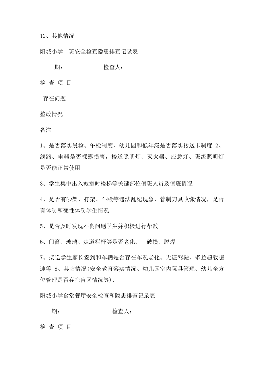 学校安全检查隐患排查记录表.docx_第2页