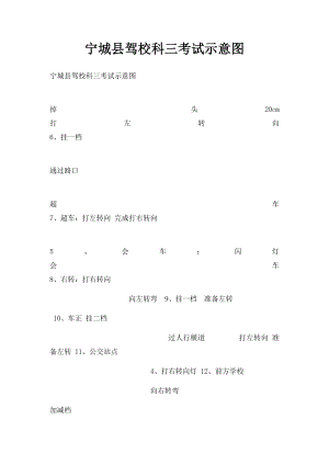 宁城县驾校科三考试示意图.docx