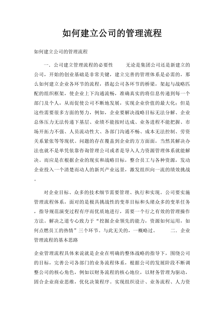 如何建立公司的管理流程.docx_第1页