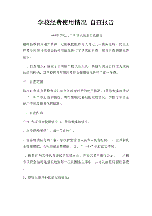 学校经费使用情况 自查报告.docx