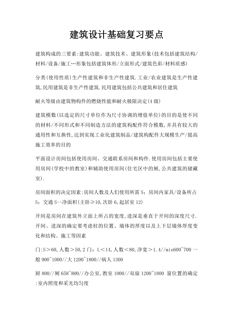 建筑设计基础复习要点.docx_第1页