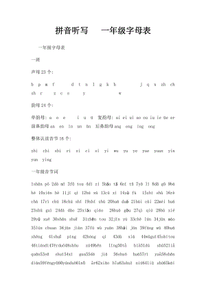 拼音听写 一年级字母表.docx