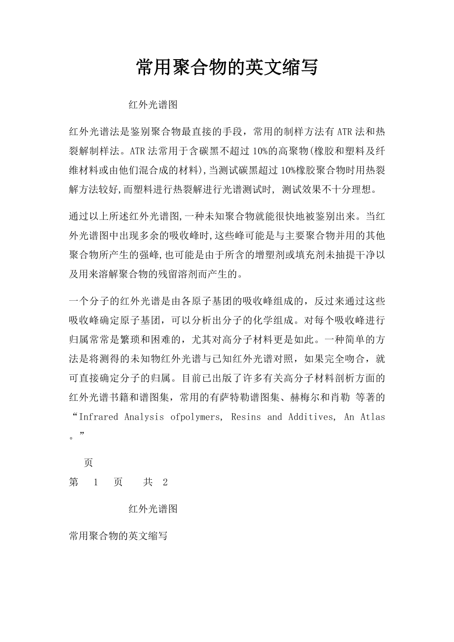 常用聚合物的英文缩写.docx_第1页