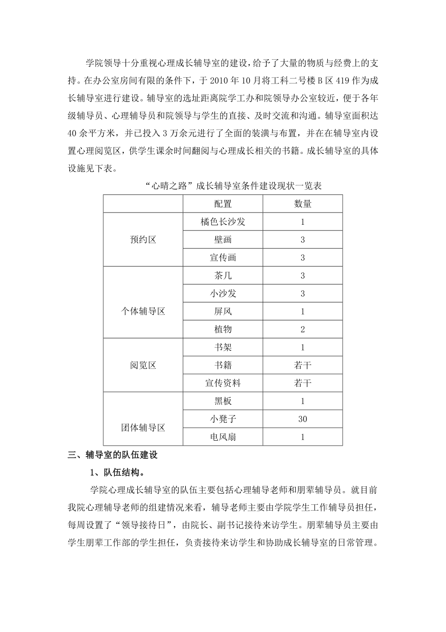 长沙理工大学交通运输学院学生心理成长辅导室建设工作汇报.doc_第2页