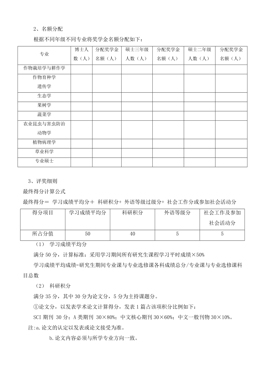 农学院研究生奖学金评定细则.doc_第2页