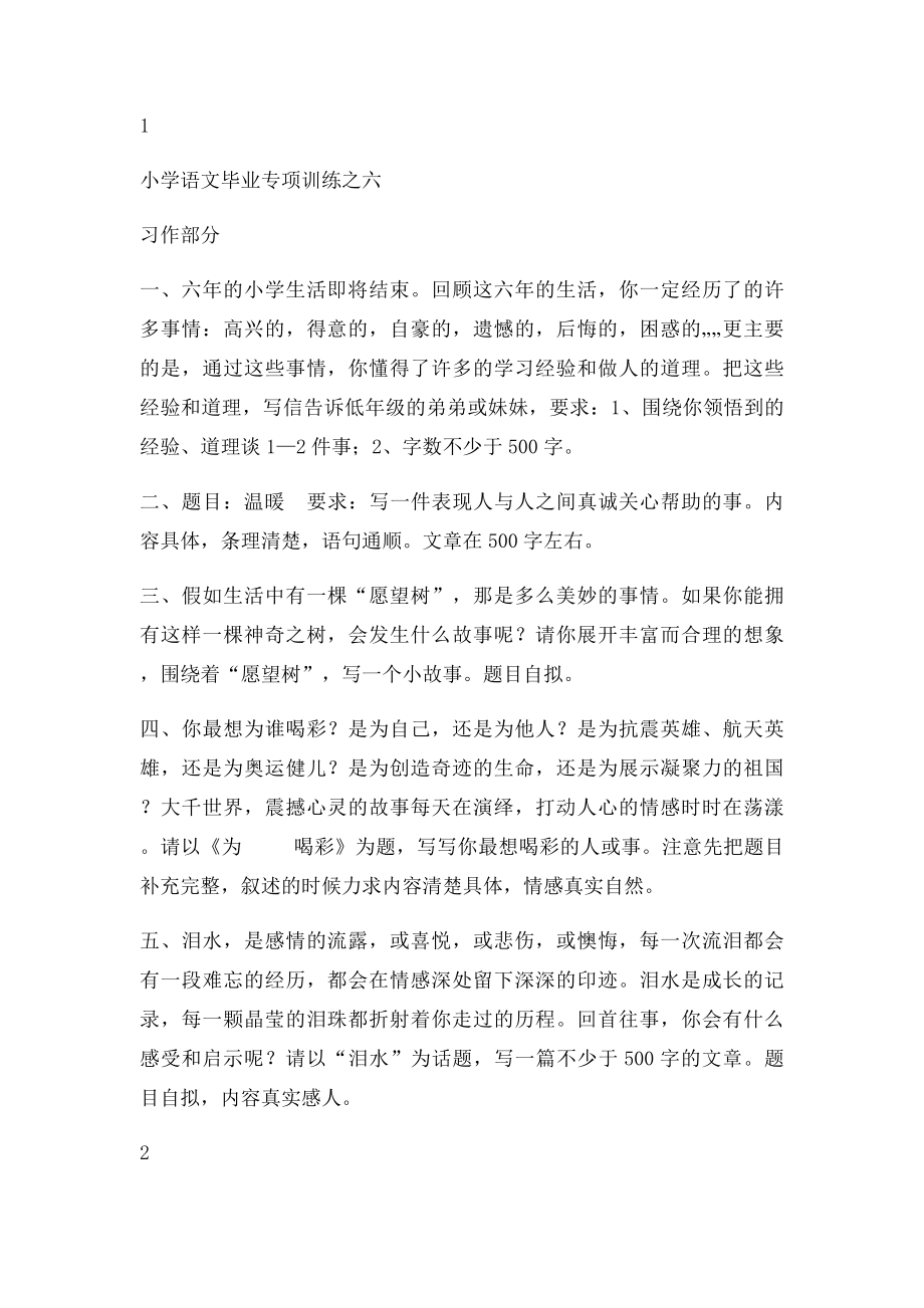 小学语文毕业复习专项训练之六习作部分.docx_第2页