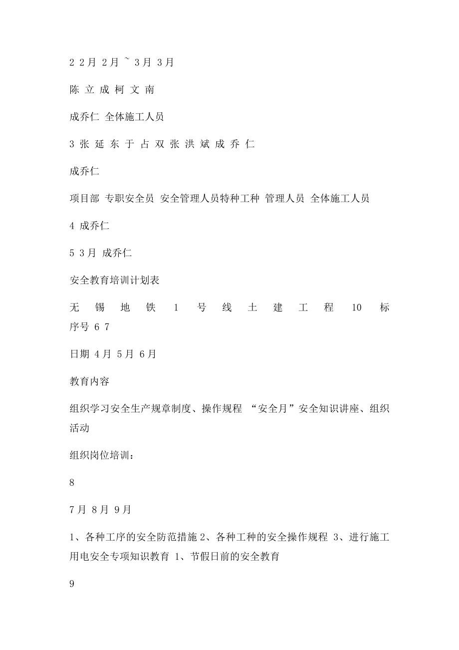 安全教育培训计划表.docx_第2页