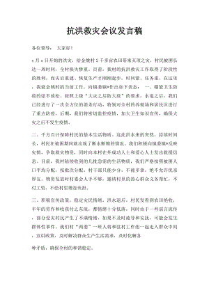 抗洪救灾会议发言稿.docx