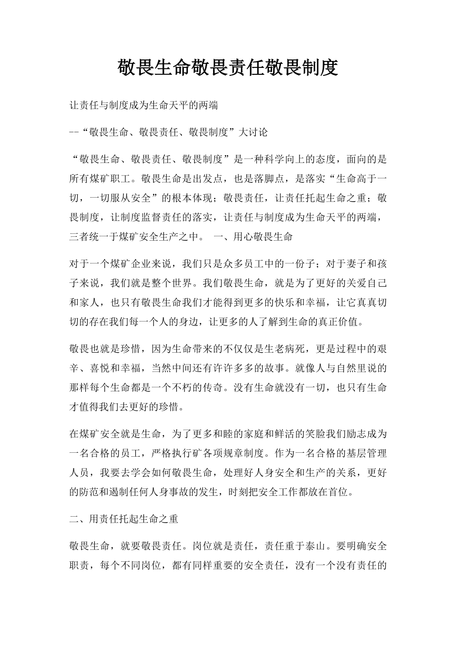 敬畏生命敬畏责任敬畏制度.docx_第1页