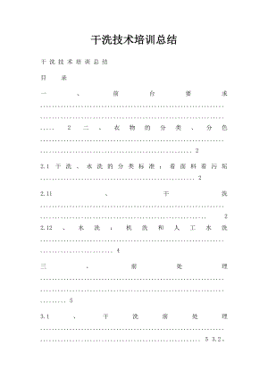 干洗技术培训总结(1).docx