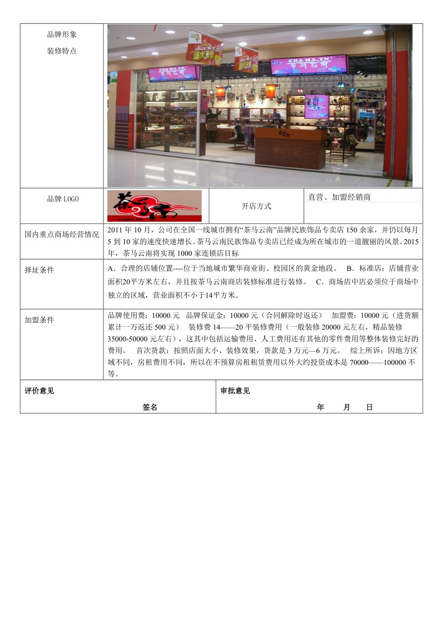 云南昆明“茶马云南”民族文化饰品连锁品牌商调研报告.doc_第2页