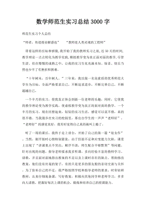 数学师范生实习总结3000字.docx