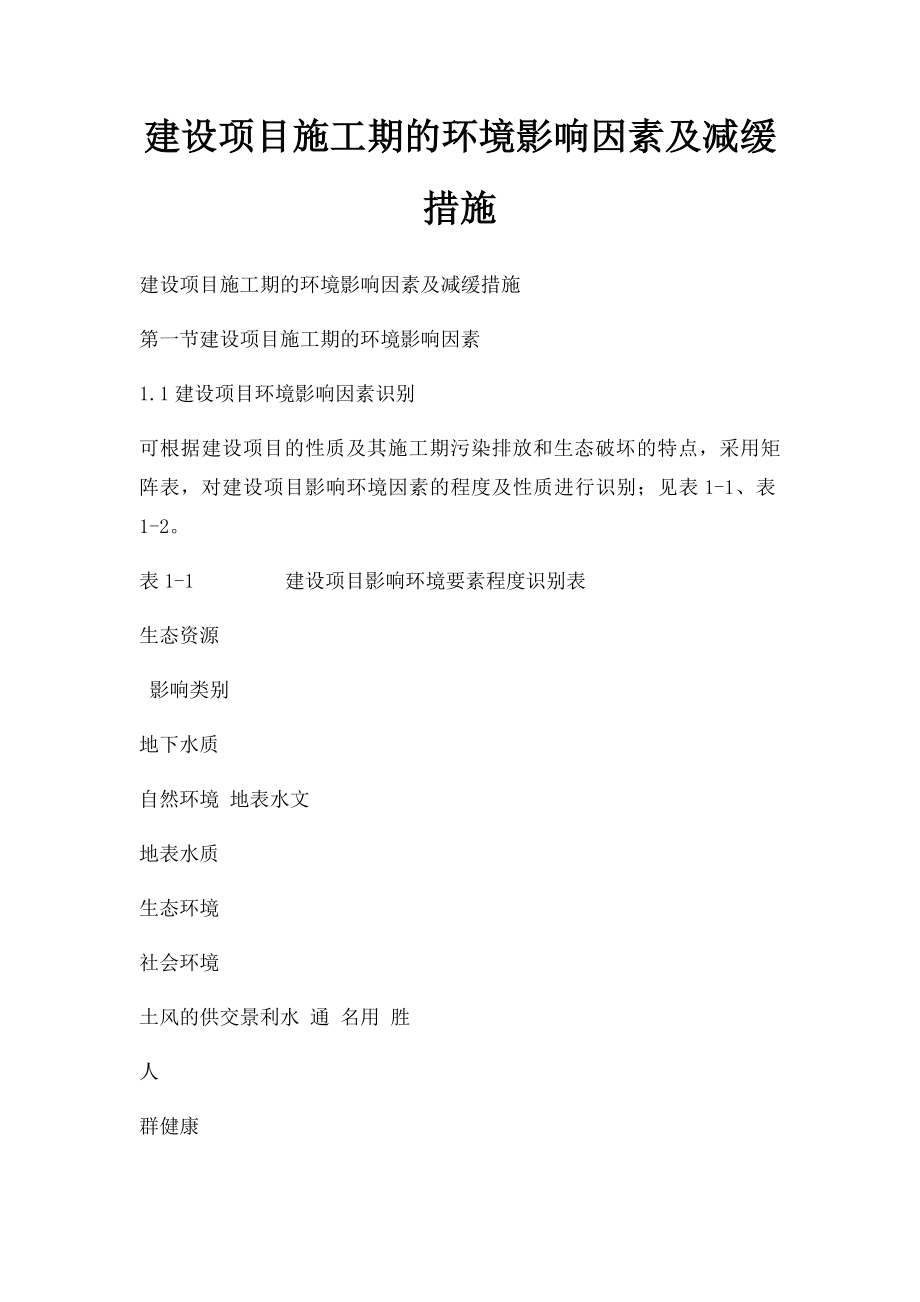 建设项目施工期的环境影响因素及减缓措施.docx_第1页