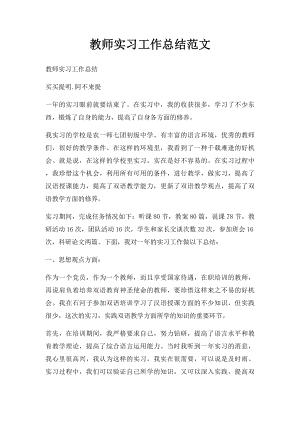 教师实习工作总结范文.docx