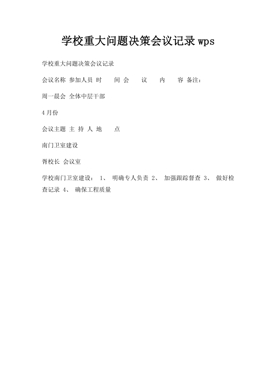 学校重大问题决策会议记录wps.docx_第1页