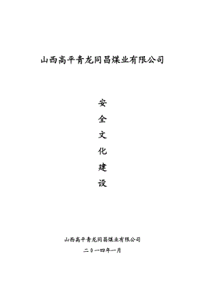 煤业有限公司安全文化建设方案.doc