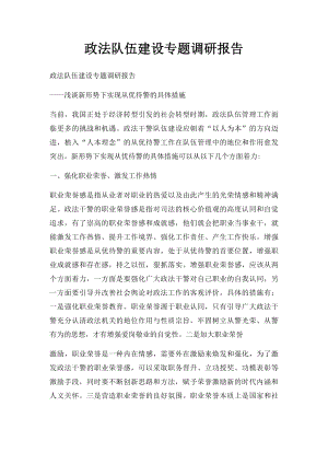 政法队伍建设专题调研报告.docx