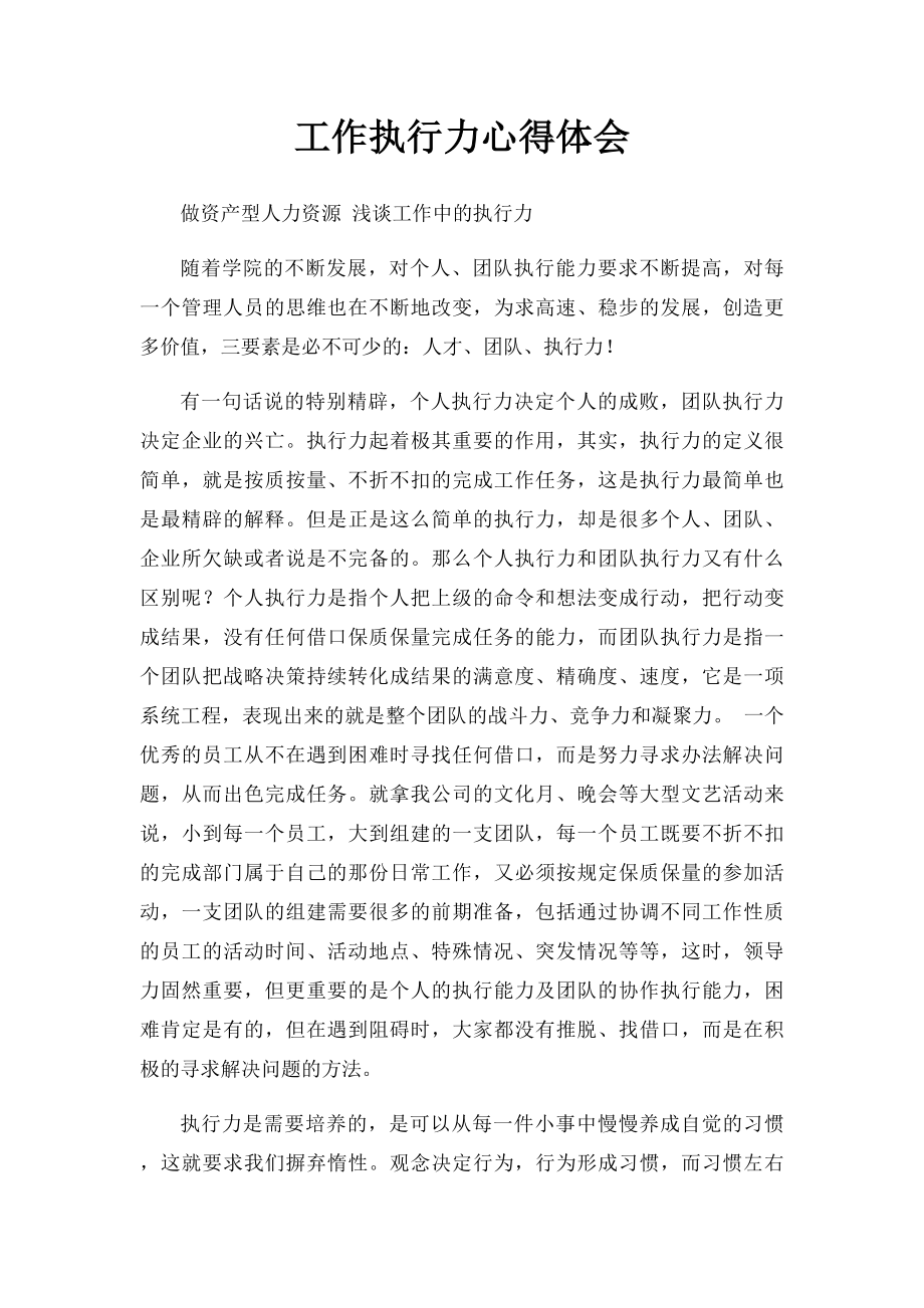 工作执行力心得体会.docx_第1页