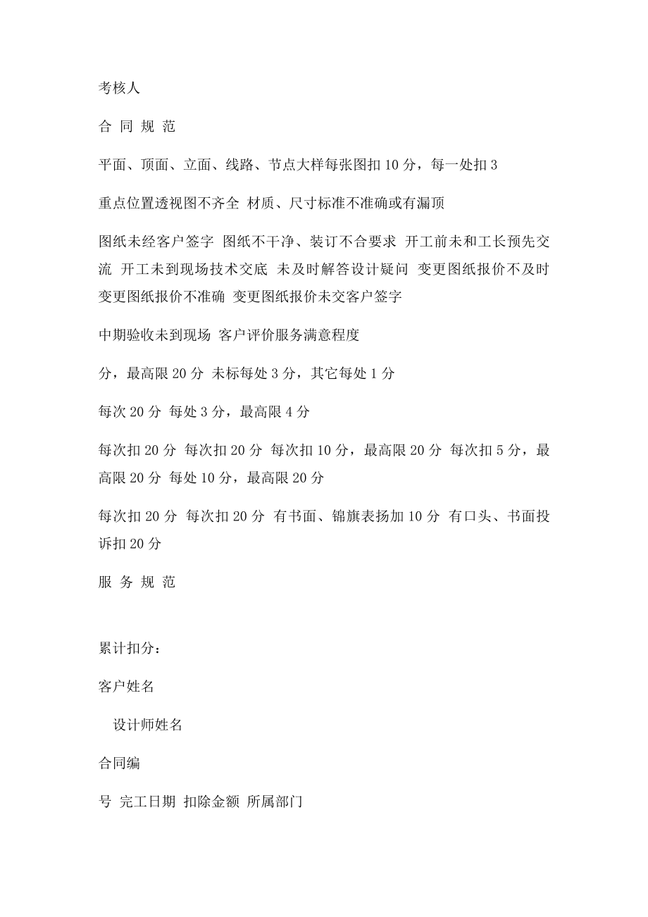 家装公司人事管理制度装饰公司设计师考核表.docx_第2页