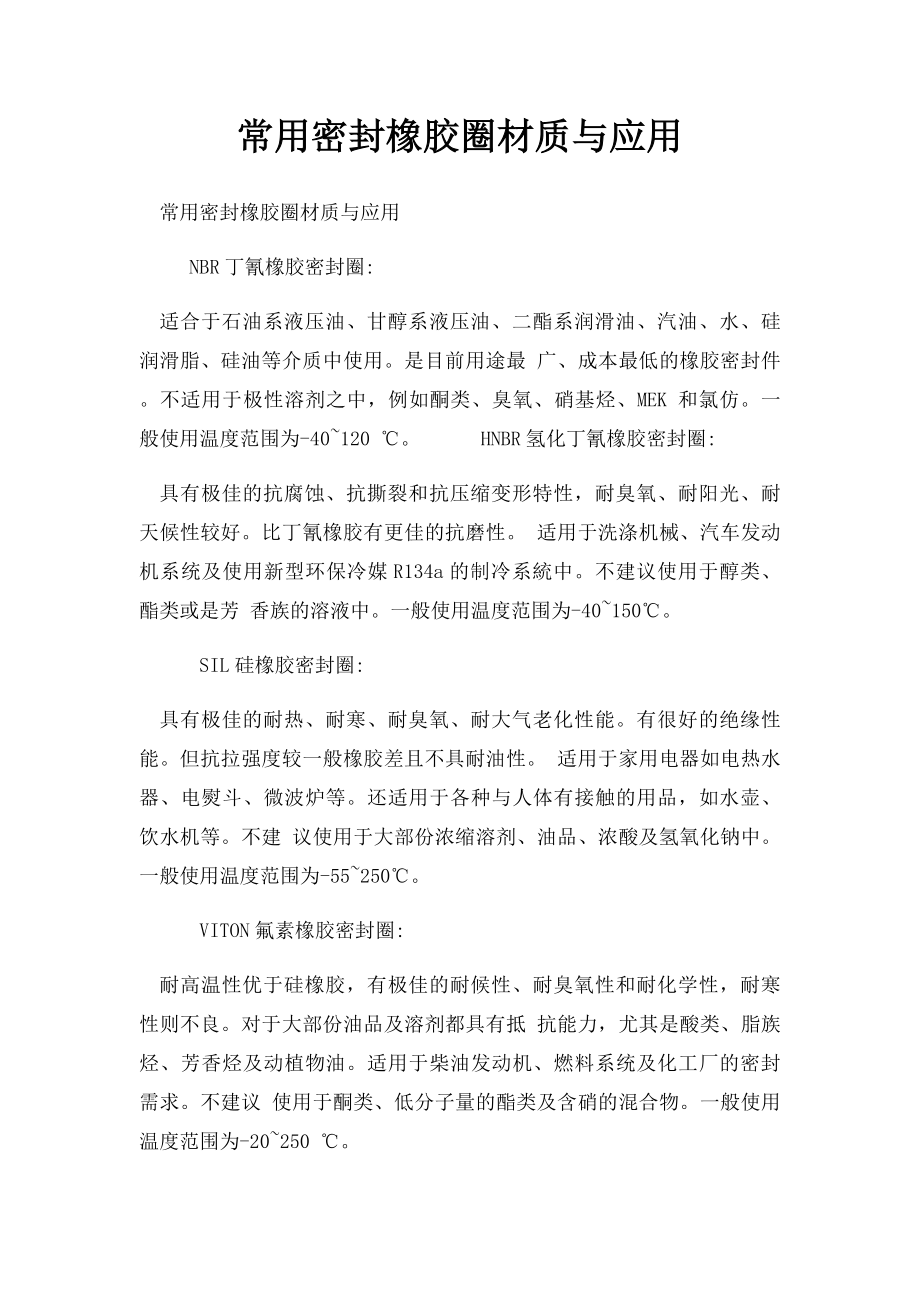 常用密封橡胶圈材质与应用.docx_第1页