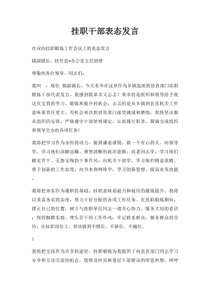 挂职干部表态发言.docx