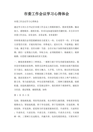 市委工作会议学习心得体会.docx