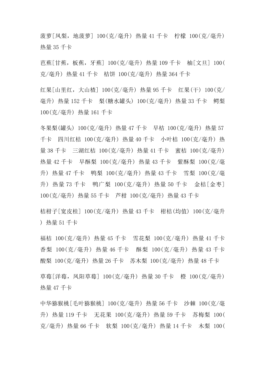 常见水果热量表.docx_第3页