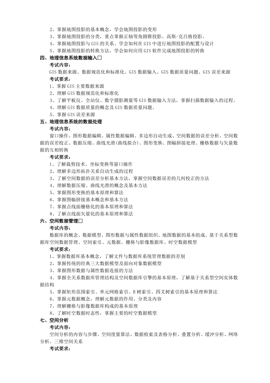 081603 地图制图学与地理信息工程复试《地理信息系统原理及应用》考试大纲.doc_第2页