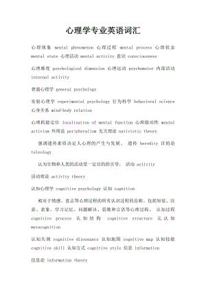 心理学专业英语词汇(1).docx