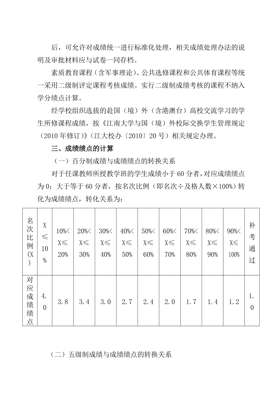 江南大学本科生学分绩点制实施办法.doc_第2页