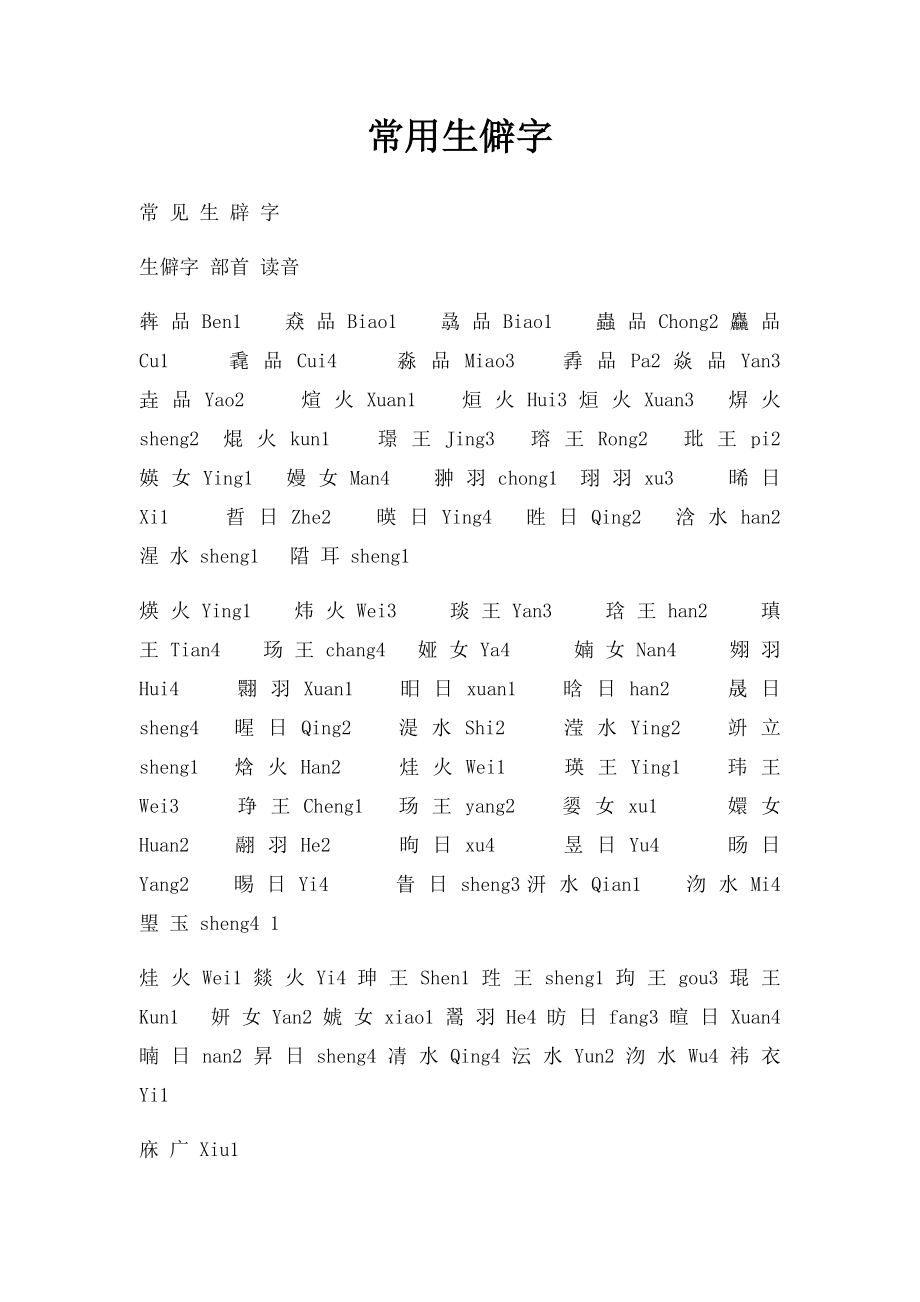 常用生僻字.docx_第1页